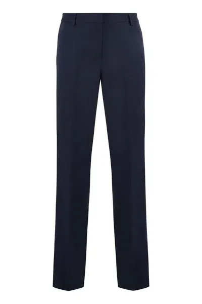 Pt01 Stretch Viscose Trousers In Blue