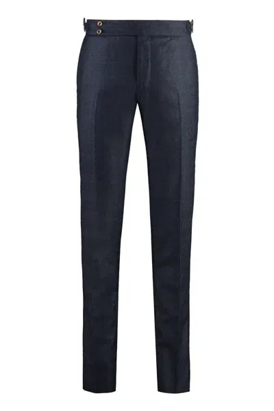 Pt01 Virgin Wool Trousers In Blue