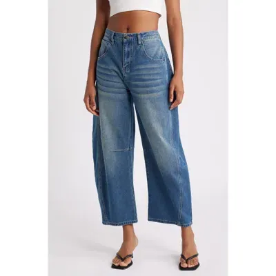 Ptcl Loose Barrel Leg Jeans In Indigo