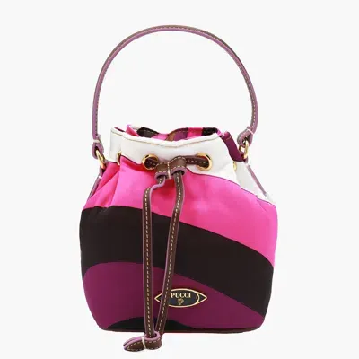 Pucci Pink Multicolor Satchel In Fuxia/marrone