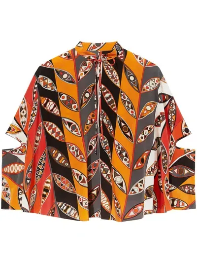 Pucci Girandole-print Blouse In Orange