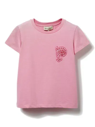 Pucci Junior Kids' Appliqué-detail Cotton T-shirt In Pink