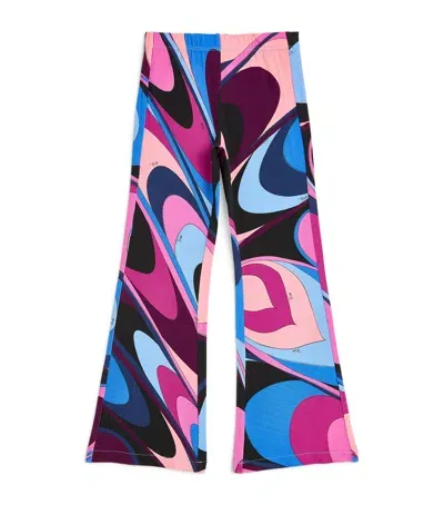 Pucci Junior Kids' Flared Leggings In Gray