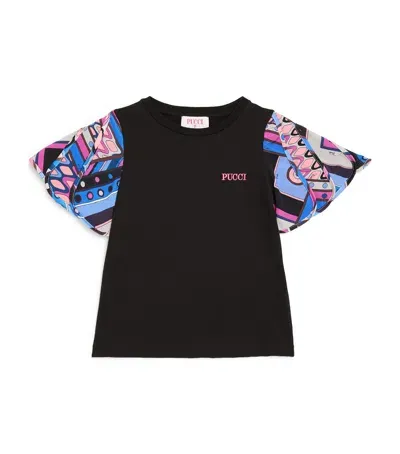 Pucci Junior Kids' Floaty-sleeve T-shirt In Black