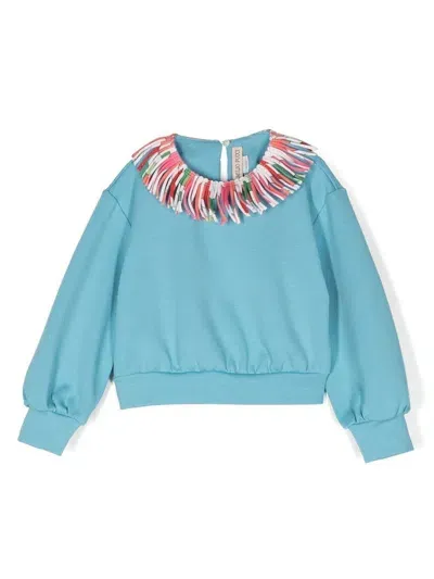 Pucci Junior Kids' Long Sleeve Sweatshirt In Blue