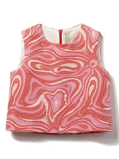 Pucci Junior Kids' Marmo-jacquard Sleeveless Top In Pink