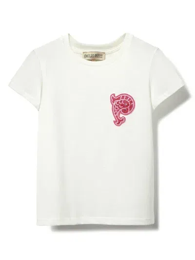 Pucci Junior Kids' Pesci-appliqué T-shirt In White