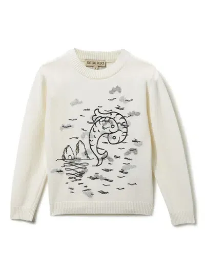 Pucci Junior Kids' Pesci-embroidered Jumper In White