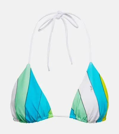 Pucci Printed Bikini Top In Multicoloured