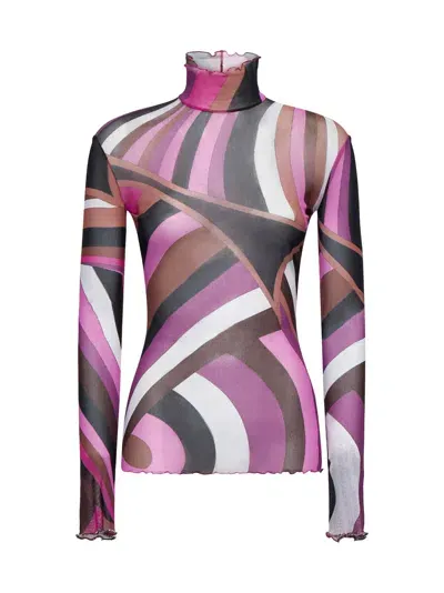 Pucci Sweater In Fuchsia,brown