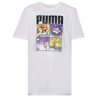 Puma Boys   Comic Strip A1 Graphic T-shirt In White/black