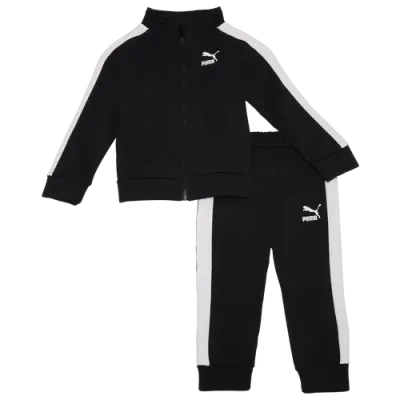 Puma Kids' Boys   Fleece Track Set In Black/white