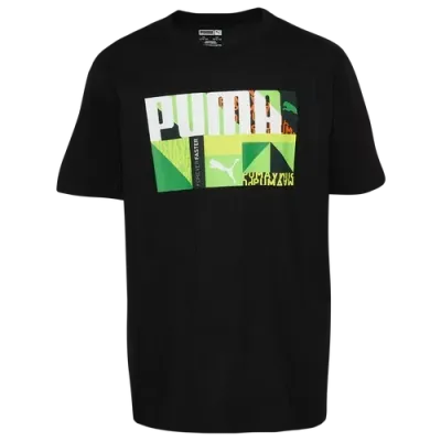 Puma Boys   Geometric T-shirt In Multi/black