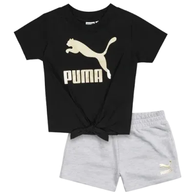 Puma Babies' Girls Preschool   T-shirt & Bike Shorts Set In Black