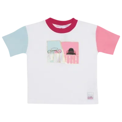 Puma Kids' Girls   Lol S&s Colorblock T-shirt In White/multi