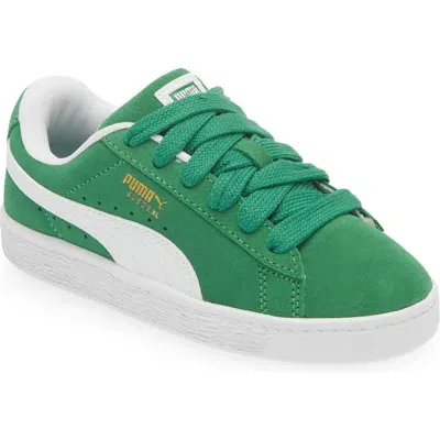 Puma Kids' Suede Xl Sneaker In Archive Green- White