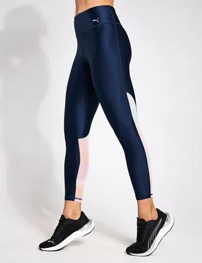 Puma Summer Daze 7/8 High Waisted Training Tights In Blue