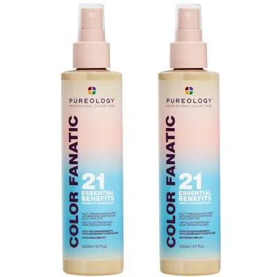 Pureology Color Fanatic Multi-benefit Leave-in Treatment Spray 21 Benefits Bundle 2 X 200ml In White