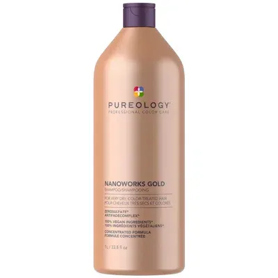 Pureology Nanoworks Gold Shampoo For Very Dry, Colour Treated Hair 1000ml In White