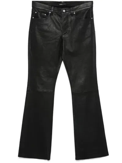 Purple Brand Leather Trousers In Black