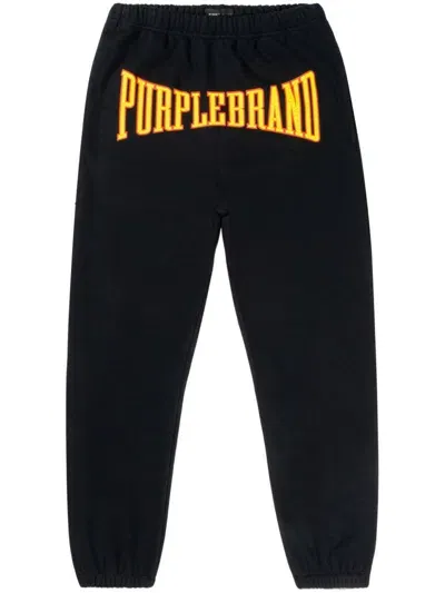 Purple Brand Logo-appliqué Track Pants In Black