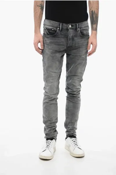 Purple Low-waisted Slim Fit Jeans 15cm In Gray