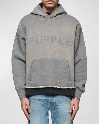 Purple Men's Logo Heavyweight Fleece Hoodie In Heather