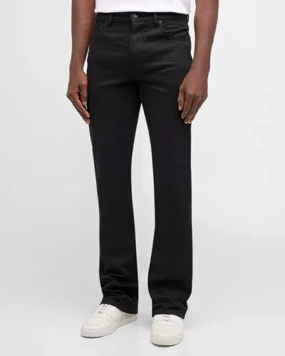 Purple Men's Super Stack Raw Denim Flared Jeans In Black