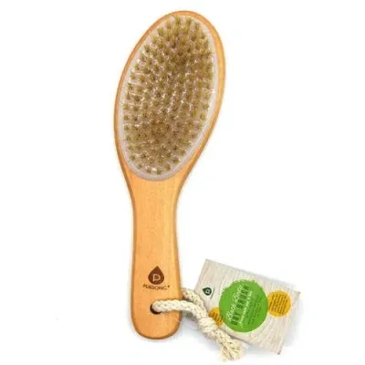 Pursonic Bath Body Brush With Lotus Wooden Handle In Ivory