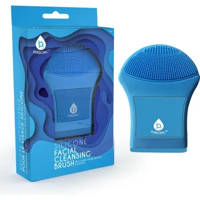 Pursonic Facial Cleansing Brush Microdermabrasion System Silicone Facial Brush In Blue