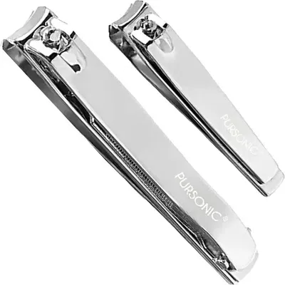 Pursonic Salon Grade Premium 2 Pack Nail Clipper In Silver