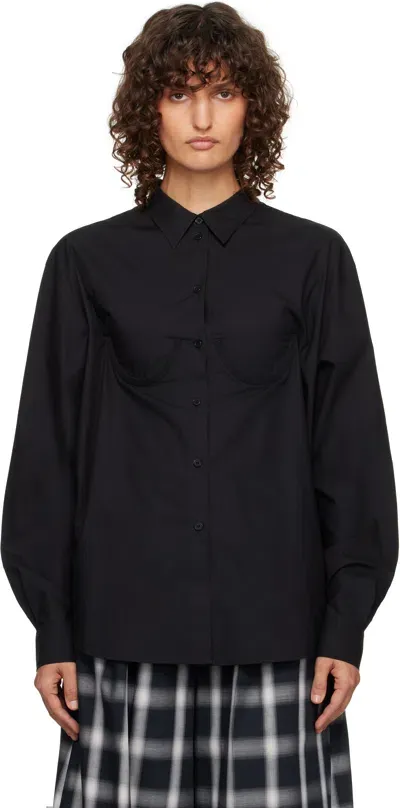 Pushbutton Black Bra Detail Shirt