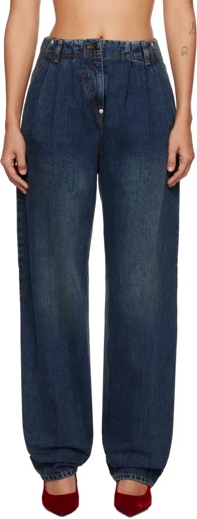 Pushbutton Navy Cocoon Jeans In Dark Blue