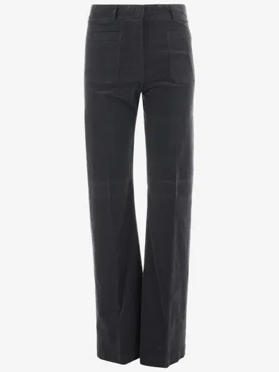 Ql2 Stretch Cotton Velvet Pants In Black