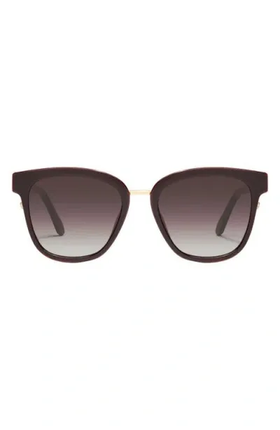 Quay Australia Act Natural 49mm Gradient Square Sunglasses In Chocolate/dark Chocolate