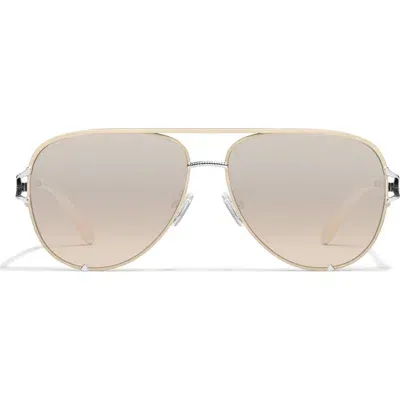 Quay Australia High Key 51mm Gradient Aviator Sunglasses In Silver/silver Champagne Flash