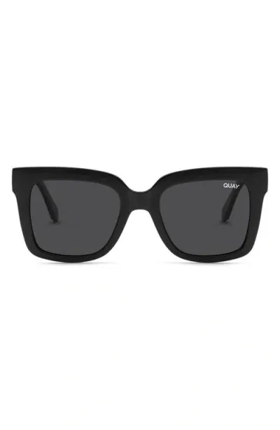 Quay Australia Icy 52mm Square Polarized Sunglasses In Black/black Polarized