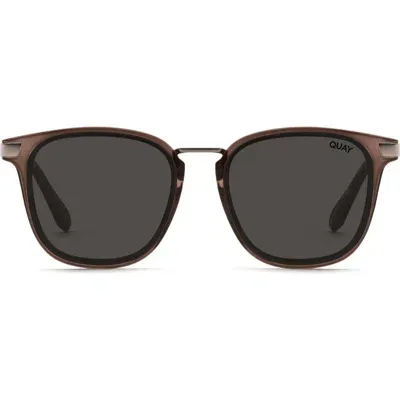 Quay Australia Jackpot Remixed 54mm Polarized Round Sunglasses In Brown/black