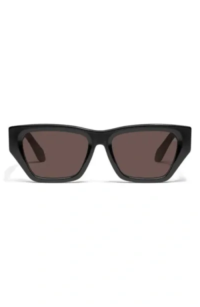 Quay Australia No Apologies 40mm Gradient Square Sunglasses In Black/brown