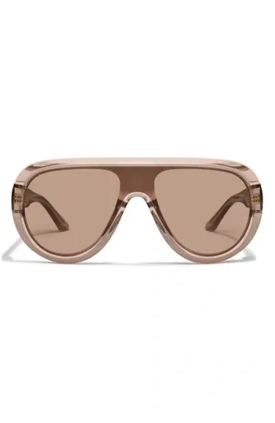 Quay Australia Set List 54mm Aviator Sunglasses In Doe/tan