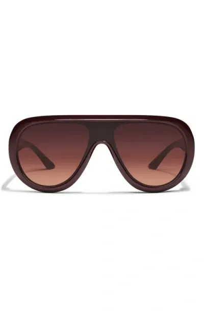 Quay Australia Set List 54mm Aviator Sunglasses In Espresso/dark Brown Camel