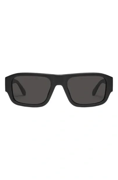 Quay Night Cap 40mm Polarized Shield Sunglasses In Matte Black Polarized