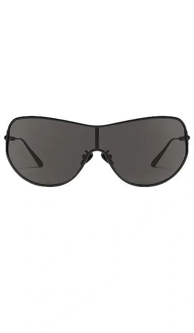 Quay X Guizio Balance Shield Sunglasses In Matte Black & Smoke