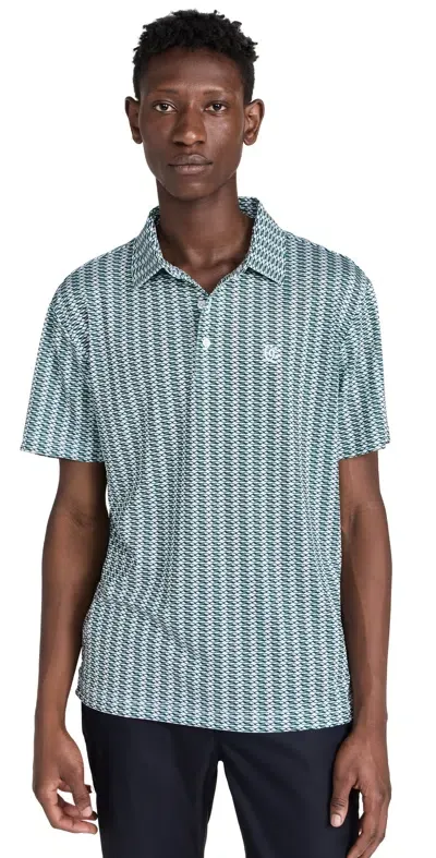 Quiet Golf Monogram Waves Polo Forest