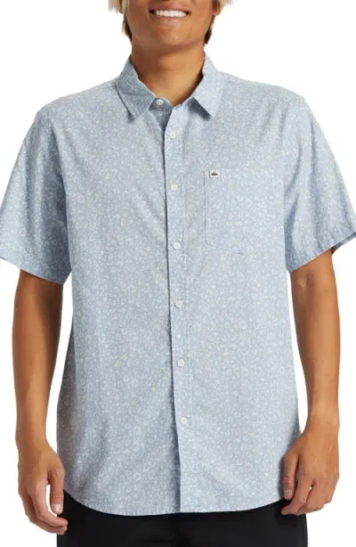 Quiksilver Apero Classic Fit Print Short Sleeve Button-up Shirt In Nightshade