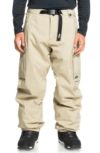 Quiksilver Snow Down Waterproof Cargo Snowboard Pants In Twill