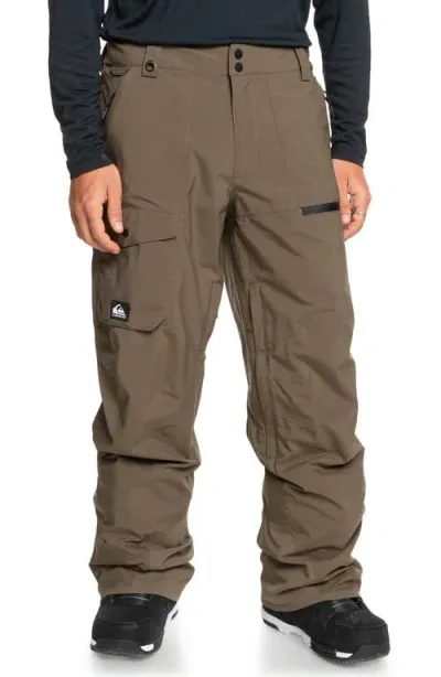 Quiksilver Waterproof Utility Snow Pants In Canteen