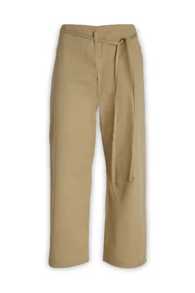 Quira Low-rise Cropped Trousers In Beige