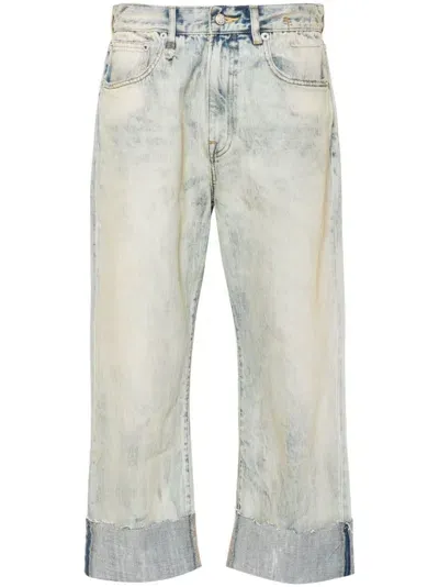 R13 Cuffed Boyfriend Jeans In White