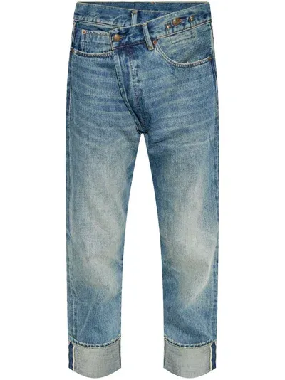 R13 Off-centre Boyfriend Jeans In Blue